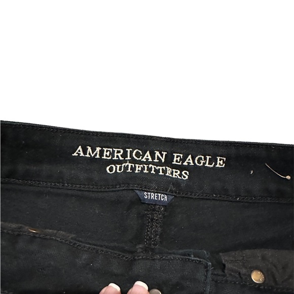 AMERICAN EAGLE  BLACK HI RISE FESTIVAL STRETCH SHORTS SIZE 8 - Picture 4 of 4